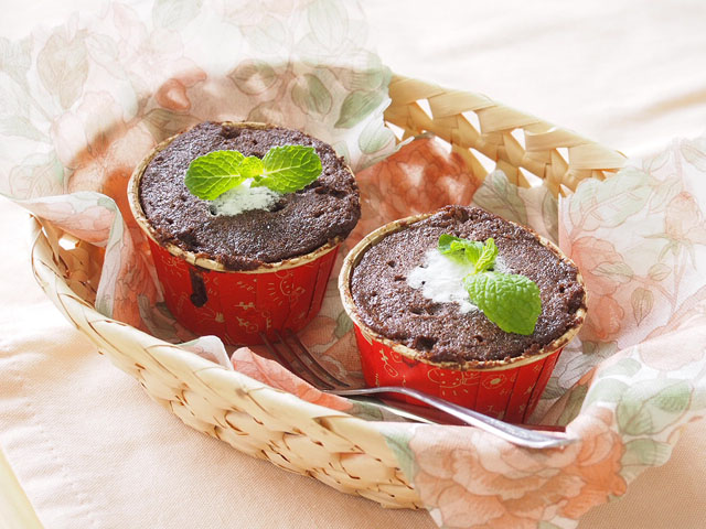 レンジで簡単　おからカップケーキ